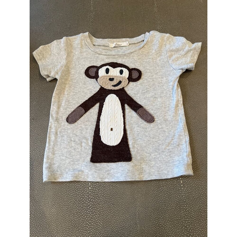 Oh Baby! Grey Monkey Tee Shirt 2 Excellent Used Condition